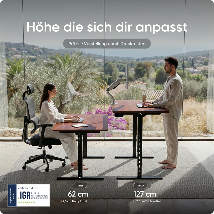 Deskspace Pro Plus Höhenverstellbarer Schreibtisch