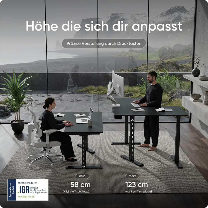 Deskspace Corner Höhenverstellbarer Schreibtisch