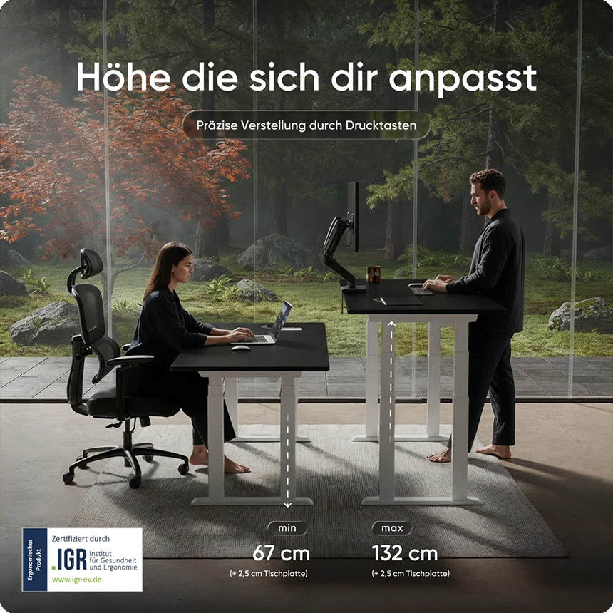 Titan Deskspace Höhenverstellbarer Schreibtisch