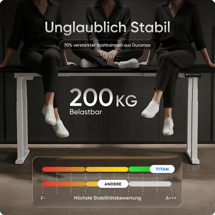 Titan Deskspace Höhenverstellbarer Schreibtisch
